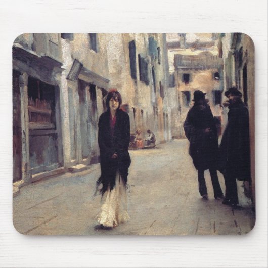 Straat in Venetië (Elegant Woman) (Singer Sargent) Muismat (Voorkant)