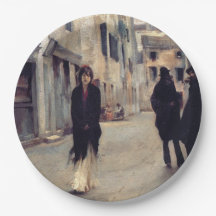 Straat in Venetië (Elegante vrouw) (Singer Sargent