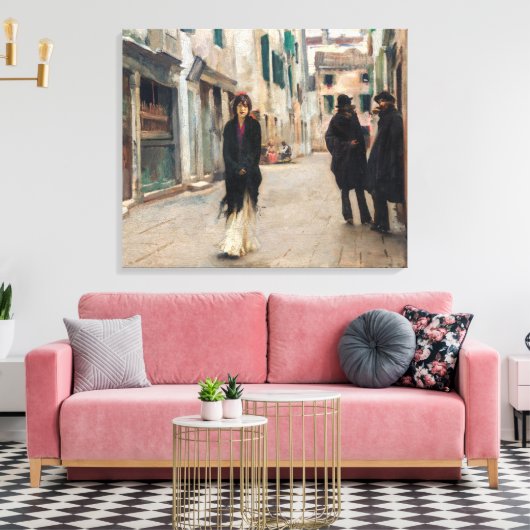 Straat in Venetië | John Singer Sargent | Canvas Afdruk (Insitu (Woonkamer))