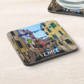 Straat in Venetië met wasgoed in Italië Bier Onderzetter (Linkerzijde)