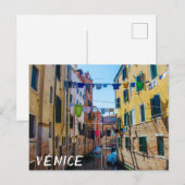 Straat in Venetië met wasgoed in Italië Briefkaart (Voorkant / Achterkant)