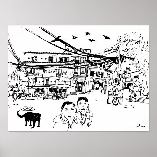 Straat Kathmandu Poster (Voorkant)