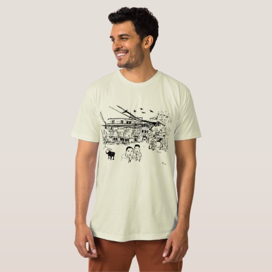 Straat Kathmandu T-shirt (Voorkant volledig)