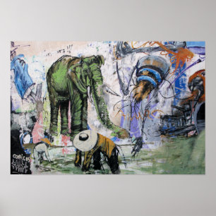 Straat Kunst van Las Palmas Elephant Poster