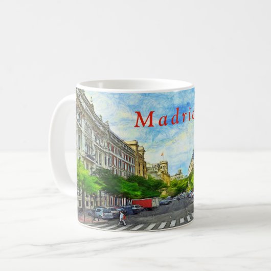 Straat Madrid. Koffiemok (Voorkant links)