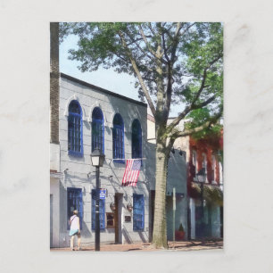 Straat met Amerikaanse vlag Alexandria VA Briefkaart