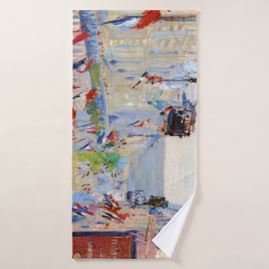 Straat met Franse vlaggen, Manet Badhanddoek (Badhanddoek)
