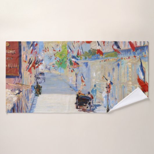 Straat met Franse vlaggen, Manet Badhanddoek (Badhanddoek)