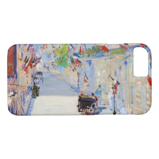 Straat met Franse vlaggen, Manet Case-Mate iPhone Case (Achterkant (Horizontaal))