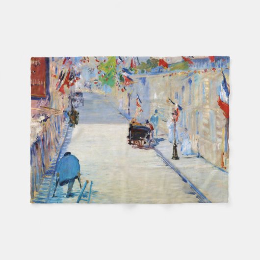 Straat met Franse vlaggen, Manet Fleece Deken (Voorkant (Horizontaal))