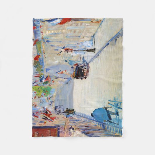 Straat met Franse vlaggen, Manet Fleece Deken (Voorkant)