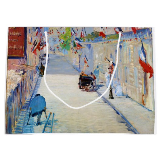 Straat met Franse vlaggen, Manet Groot Cadeauzakje (Voorkant)