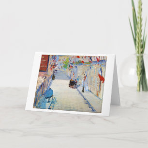Straat met Franse vlaggen, Manet Kaart