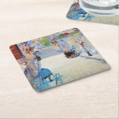 Straat met Franse vlaggen, Manet Kartonnen Onderzetters (Schuin)