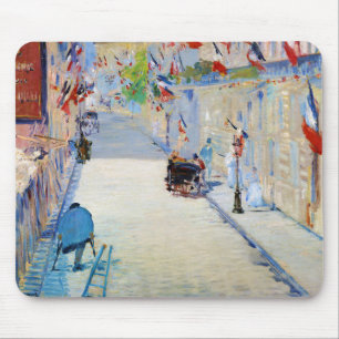 Straat met Franse vlaggen, Manet Muismat