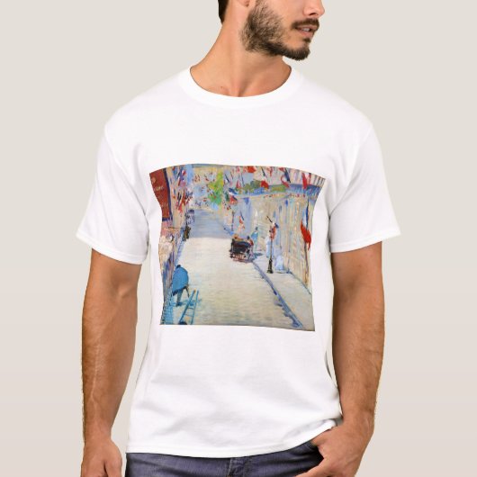Straat met Franse vlaggen, Manet T-shirt (Voorkant)