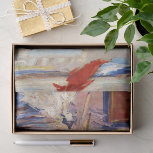 Straat met Franse vlaggen, Manet Tissuepapier (Geschenk)