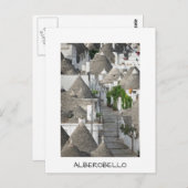 Straat met trulli-huizen in Alberobello, Puglia Briefkaart (Voorkant / Achterkant)