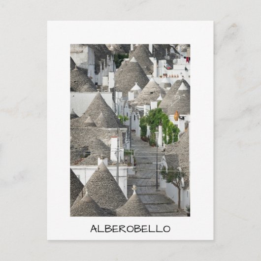 Straat met trulli-huizen in Alberobello, Puglia Briefkaart (Voorkant)