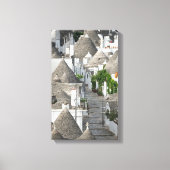 Straat met trulli-huizen in Alberobello, Puglia Canvas Afdruk (Voorkant)
