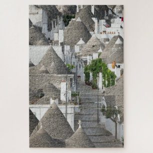 Straat met trulli-huizen in Alberobello, Puglia Legpuzzel