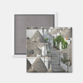Straat met trulli-huizen in Alberobello, Puglia Magneet (Voorkant / Achterkant)