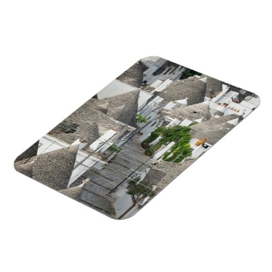 Straat met trulli-huizen in Alberobello, Puglia Magneet (Linkerzijde)