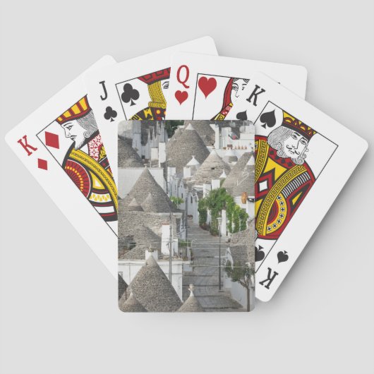 Straat met trulli-huizen in Alberobello, Puglia Pokerkaarten (Achterkant)