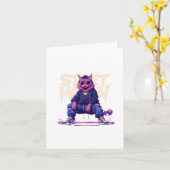 Straat miauw! Sticker Kaart (Gele Bloem)