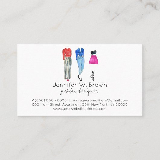 Straat Mode Ontwerper Consultant Clothing Popup Visitekaartje (Achterkant)