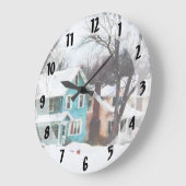 Straat na sneeuw grote klok (Hoek)