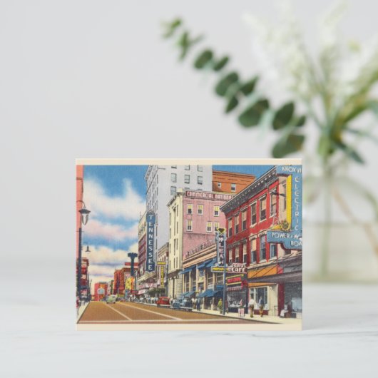 Straat, naar het noorden kijken, Knoxville, Tennes Briefkaart (Staand voorkant)
