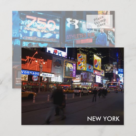 straat, NEW YORK Briefkaart (Voorkant / Achterkant)