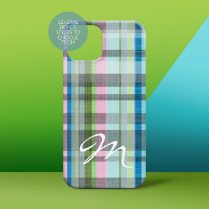 Straat Pset Pattern met monogram iPhone 15 Case