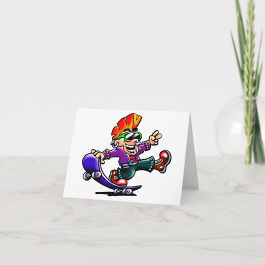 Straat Punk op een skateboard briefkaarten (Voorkant)