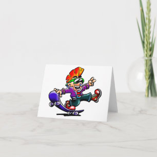 Straat Punk op een skateboard Note-kaart Kaart