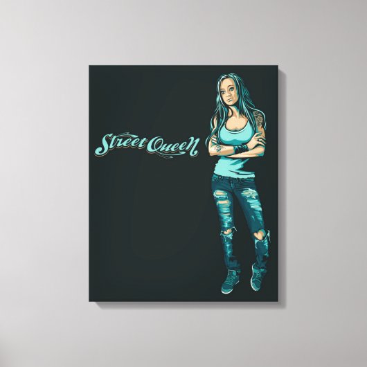 Straat Qeen opgespannen canvasprint Canvas Afdruk (Voorkant)