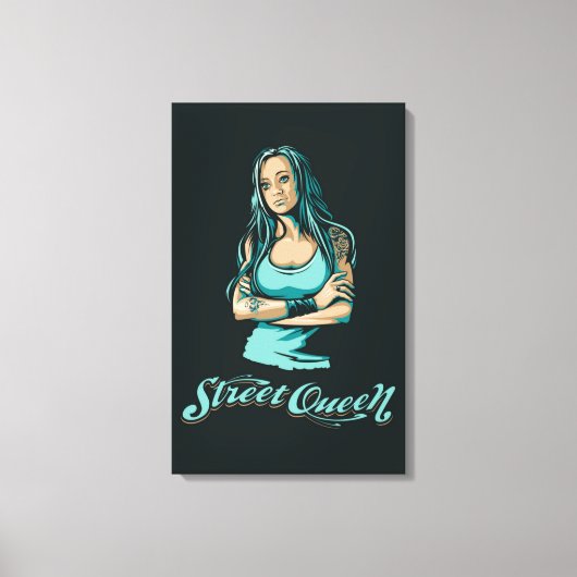 Straat Queen opgespannen canvasprint Canvas Afdruk (Voorkant)