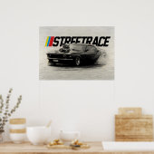 Straat Race Muskar Supercharger Turbo Burnout Poster (Keuken)