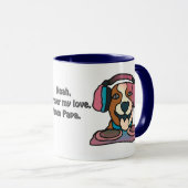 Straat Retro Hond met Hoofdtelefoon | grappig Mok (Voorkant rechts)