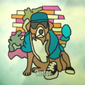 Straat Retro Hond, Pet en Sneakers | grappig Raamsticker (Vel 3)