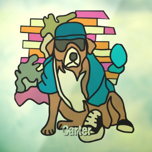 Straat Retro Hond, Pet en Sneakers | grappig Raamsticker (Vel 3)