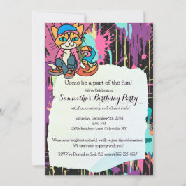 Straat Retro Kat, Pet en Sportschoenen| Grappig Kaart