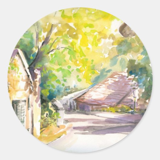 Straat Ronde Sticker (Voorkant)