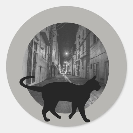 Straat Ronde Sticker (Voorkant)