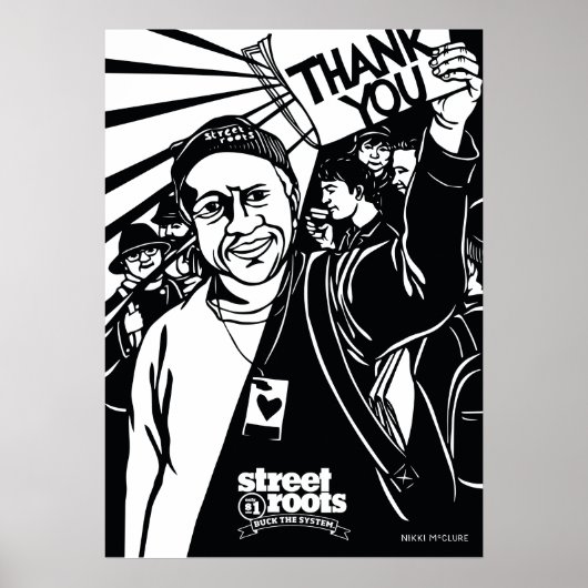 Straat Roots Hartelijk dank - Nikki McClure art Poster (Voorkant)