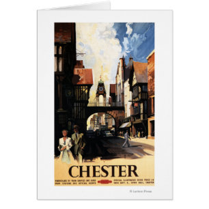 Straat Uitzicht met Clock Clock-rail met Couple & 