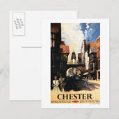 Straat Uitzicht met Clock Clock-rail met Couple &  Briefkaart (Voorkant / Achterkant)