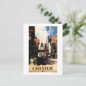 Straat Uitzicht met Clock Clock-rail met Couple &  Briefkaart (Staand voorkant)