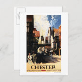 Straat Uitzicht met Clock Clock-rail met Couple & Briefkaart (Voorkant / Achterkant)